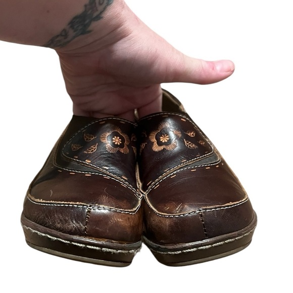Spring Step L’Artiste Burbank brown leather clogs art to wear tooled leather - Picture 4 of 11